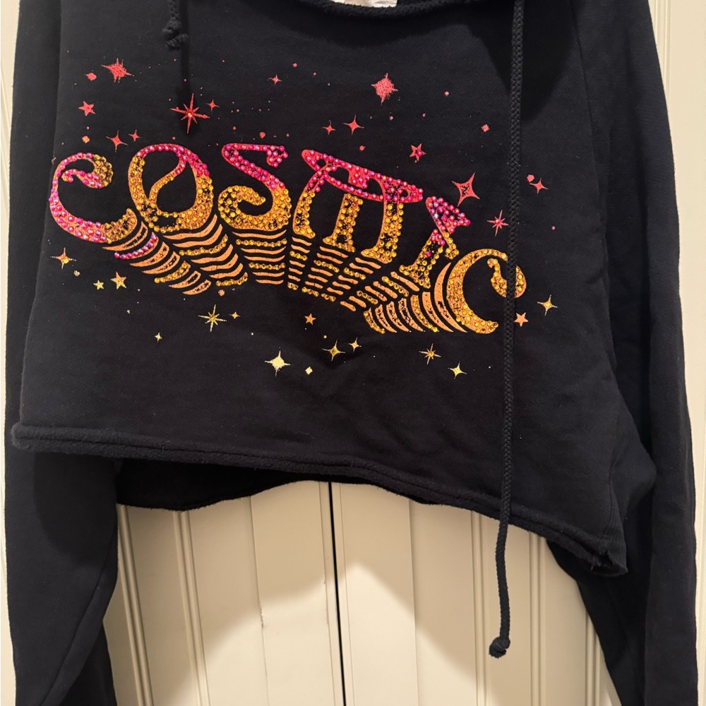 Vintage Souls for Free People Crop Hoodie Sweatshirt - Picture 6 of 6